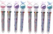 Ciieeo 8pcs Ballpoint Pens Sequins Writing Pen Delicate Multicolor Pen Wear-resistant Drawing Pens Kawaii Multicolor Pen Delicate Drawing Pens Cute Pen Student Supplies Household Plastic