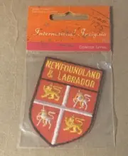VTG NEWFOUNDLAND and LABRADOR Canada Souvenir Sew On Patch. 3” X 2”