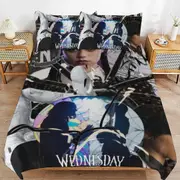 a1502 Wednesday Addams Duvet Cover Set, 3 Piece Bedding Set 86x70" Double Sided Printing Decorative Comforter Cover Set (1 Duvet Cover + 2 Pillow Sham