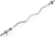 York Fitness Spinlock EZ Curl Bar - Dumbbell Bar for Weightlifting Body Building, Muscle Build Workouts - Ideal Curl Bar for York Fitness 1 Inch Weight Plates