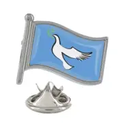 Peace Flag Silver Lapel Pin Badge
