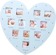 TOYANDONA Month Growth Record Frame Luminous Heart Shape Photo Display for First Year