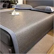Summer Bamboo Sleeping Mat Three Piece Set with 2 Pillowcases,Comfortable and Cool,Smooth, Burr-Free and Does,Foldable Cooling Rattan Mats for Bed