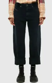 NWT DIESEL Sz27x26 D-REGGY HIGH-RISE STRAIGHT STRETCH JEANS 009IP WASH