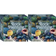 2x Craft Maker Metallic Rock Painting Box Set Craft Activity Kit Hobby Project