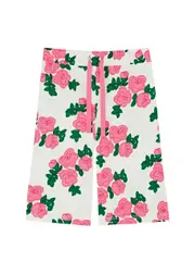 Mini Rodini Kids Rose-print Cotton Trousers - White - 116/122 (6 Years) 116/122 (6 years)