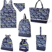[COLORFUL CANDY STYLE] NT953200 6-piece Set, Water Repellent Fabric, Lesson Bag, Gusset, Shoe Case, Drawstring Bag, Gymnastics Clothing Bag, Cup Bag, Lunch Bag, Back Cloth Apron, Handbag, Tote Bag,