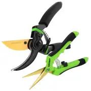 8.5" Professional Bypass Pruning Shears & Gardening Scissors Set - Super Shar...
