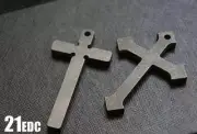 Titanium Alloy Stone Wash Thickened Cross Necklace Pendant Keyhain DIY pendant