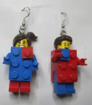 LEGO Minifigure Loop Earrings - Lego Suit Girl and Guy - (2 Pieces)