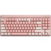 Delux KM18DB Wireless Bluetooth Mechanical Gaming Keyboard (Pink & White)