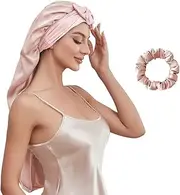 Long Silk Satin Bonnet Sleeping Shower cap