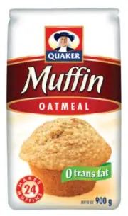 Quaker Muffin Mix Oatmeal 900g/31.7 oz., Makes 24 muffins -