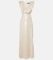 [Rotate] Rotate Ruffled sequined maxi dress AU 14 white