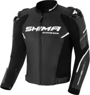 SHIMA Bandit 2.0 perforated Motorcycle Leather Jacket, black-white, Size 54 for Men Black White