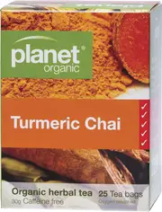 Planet Organic Herbal Tea Bags Turmeric Chai 25pk