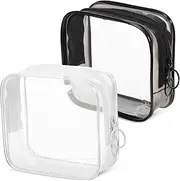 [VERDANVERSE] 2pcs Clear Makeup Bags Small Travel Toiletry Bag with Zipper Makeup Pouch Organizer Compact Design for Travel Essentials for Cosmetic Storage