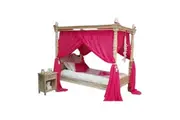 Canopy Coconut Button Mosquito Net for Four Poster SK/K Size Bed Hot Pink