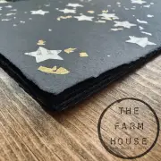 Handmade Paper -8.5 X 11.5 - Antique Laid & Deckled Edge -5 Pack -“GOLDSTAR” 24k