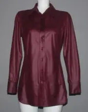 Chicos Pebble Luxe Katey Mulled Wine Snakeskin Look Button Front Blouse Wm 0 NWT