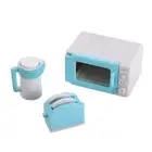Furniture Mini Microwave Oven Dollhouse Furniture Bread Maker Kettle Kit