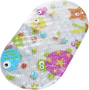 Zerodeko Anti-Slip Bath Mat for Kids Cartoon Pattern Bathtub Mat with Suction Cups Non-Slip Bathroom Rug PVC Bath Rug