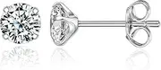 [limerencia] G23 Titanium Earrings Studs, Hypoallergenic Stud Earrings for Women Girls Men Sensitive Ears,Cubic Zirconia Earrings Round Bright/Princess-Cut Square/Ball , Premium High Polished with Pure Titanium Backs