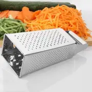 4-Sided Stainless Steel Box Cheese Carrot Food Grater Shredder 21.5*8.5cm Silver
