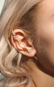 [KATKIM] 18K White Gold and Diamond Allora Single Ear Pin