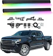 BJOHQ Electric Running Boards Compatible for Chevrolet Silverado 2500 2022-2023 with Light, SUV, Off-Road & Pickup Trucks - Retractable Truck Steps & Nerf Bars