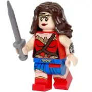 LEGO The Best Wonder Woman Minifigure Red Torso Blue Skirt RARE! NEW! 76075