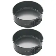 2x Mastercraft 20cm Round Heavy Removable Base Baking Spring Form Cake Pan/Tray