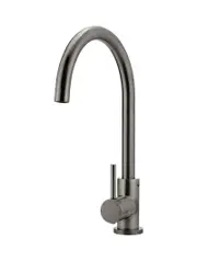 Meir Round Gooseneck Kitchen Mixer Tap - Shadow Gunmetal