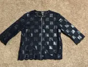 Travelers by Chico’s Women’s Patchwork Detail Jacket Black Size 2