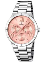 Festina F16716/3 Pink Dial Silver Stainless Steel Womens Watch