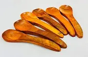 6 Pcs Handmade Tiny Wooden Spoons, 5 Inch Mini Condiment Spoons for Sauces Salt Small Wooden Spoons for Spices, Dips, Sugar, Honey and More