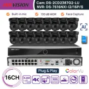 Hikvision 16CH 4K 12MP CCTV Security System 8MP IP Camera ColorVu Acusense MIC