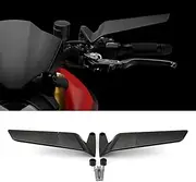 Motorcycle Universal Side Mirrors Rotating Rearview Mirrors with Handlebar Mount Kits Fits for Ducati Streetfighter V2/Streetfighter V4/Streetfighter V4 S/Monster 937/937 SP Naked Bike Wing Mirrors