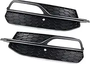 XEDLAMP Mesh Grill Spoiler Car Front Lower Fog Light Grill Cover Fog Lamp Grille Frame, for S3, for A3, for, 2013 2014 2015 2016 8V3807682L Bumper Fog Light Grille(Black Chrome Black)