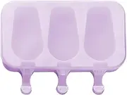 Ice Pop Molds | 3 Grid Pop Making Trays Mold | Reusable Silicone Ice Cream Stick Moulds for Pudding Lollipop Jelly Freezer Treats Tray