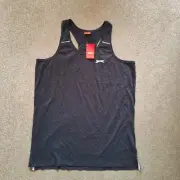 New Slazenger Mens XL Muscle Top Singlet Tank Black Shirt Gym Training Exercise