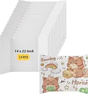 LOPYXBR 15 PCS 14 x 22 Inch White Trifold Poster Board Science Fair Display Boards