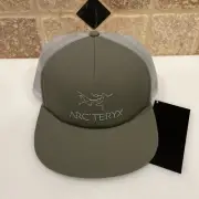 Arc’teryx Logo Trucker Flat Hat Snapback Cap Bird Flat Bill Forage Green NWT New
