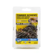 Zenith 8G x 30mm Florentine Bronze Hinge-Long Thread Timber Screws - 100 Pack
