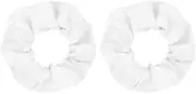 Satin Scrunchies 2 Pcs Hair Ties Scrunchies for Women Girls Hair Accessories Elastic Hair Ponytail Holder (White)