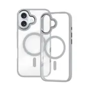 iPhone 16 Plus Clear Hard Case Cover with Metal Camera Lens: Magnetic Design, MagSafe Compatibility, Enhanced Camera Screen Guard, Anti-Scratch Protection - Grey