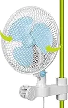 blessny 6 Inch Oscillating Grow Tent Clip on Fan for Pole Mount 0.59-1 inch, Small growing Monkey Fan Oscillation for Hydroponic, 20W 2-Speed Super quiet with Heavy duty Clamp（AU Plug)