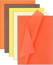 100 Sheets Orange Tissue Paper Yellow Tissue Paper for Gift Bags Brown Gift Wrapping Paper Colored Tissue Papers for Crafts Packaging Wedding Birthday Baby Shower Holiday Party Decor, 14 x 20 Inch