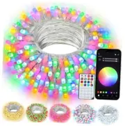 Smart String Lights RGB Color Changing IC 100 LED Christmas 33 Ft Clear Cable