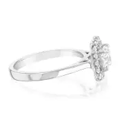 Luminesce Lab Grown 18ct White Gold 1.3 Carat Diamond Cushion Ring, R